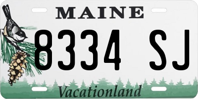 ME license plate 8334SJ