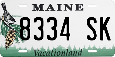 ME license plate 8334SK