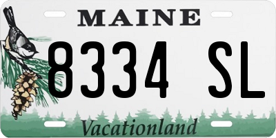 ME license plate 8334SL