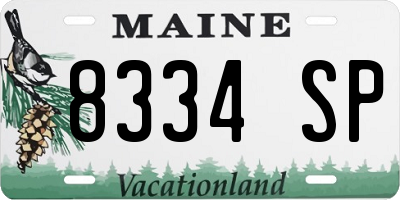 ME license plate 8334SP