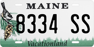 ME license plate 8334SS