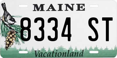 ME license plate 8334ST