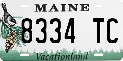 ME license plate 8334TC
