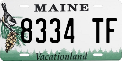 ME license plate 8334TF