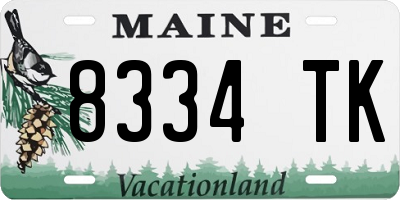 ME license plate 8334TK