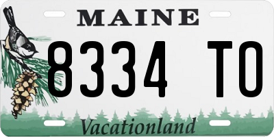 ME license plate 8334TO
