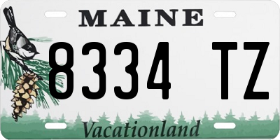 ME license plate 8334TZ