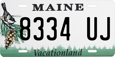 ME license plate 8334UJ