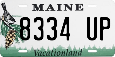 ME license plate 8334UP