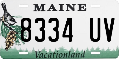 ME license plate 8334UV