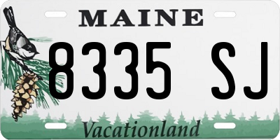 ME license plate 8335SJ