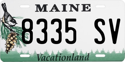 ME license plate 8335SV