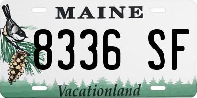 ME license plate 8336SF