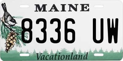 ME license plate 8336UW