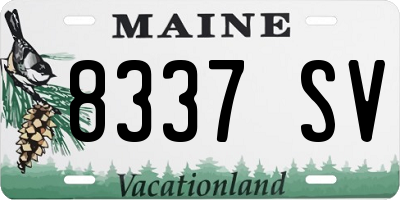 ME license plate 8337SV