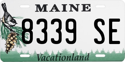 ME license plate 8339SE
