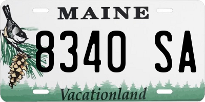 ME license plate 8340SA