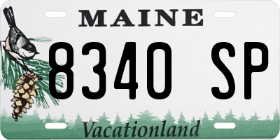ME license plate 8340SP