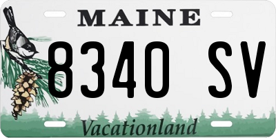 ME license plate 8340SV