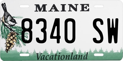 ME license plate 8340SW
