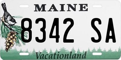 ME license plate 8342SA