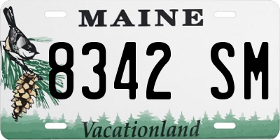 ME license plate 8342SM