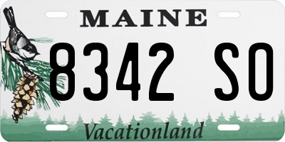 ME license plate 8342SO
