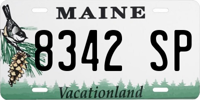 ME license plate 8342SP