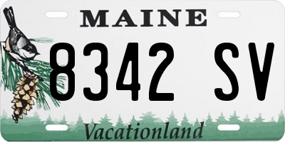 ME license plate 8342SV