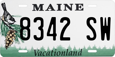 ME license plate 8342SW