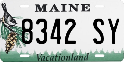 ME license plate 8342SY