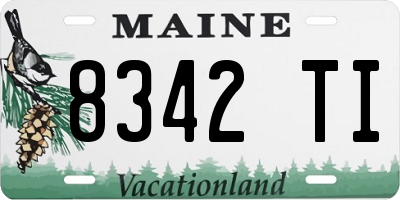 ME license plate 8342TI