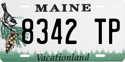 ME license plate 8342TP