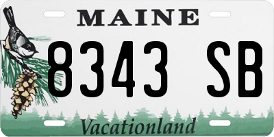 ME license plate 8343SB