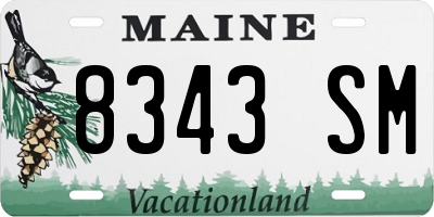 ME license plate 8343SM