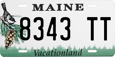 ME license plate 8343TT
