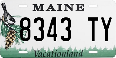 ME license plate 8343TY