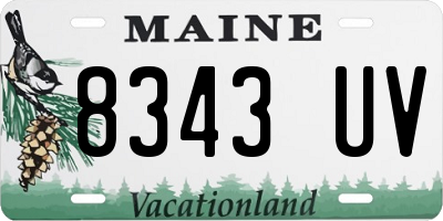 ME license plate 8343UV