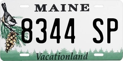 ME license plate 8344SP