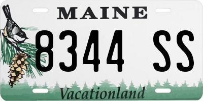 ME license plate 8344SS