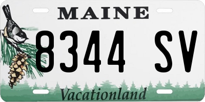 ME license plate 8344SV