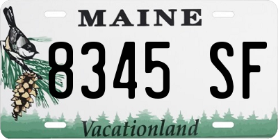 ME license plate 8345SF