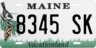 ME license plate 8345SK