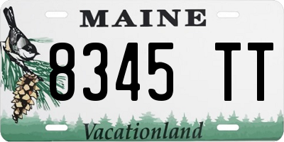 ME license plate 8345TT