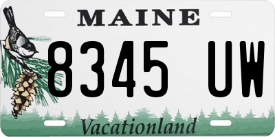 ME license plate 8345UW