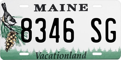 ME license plate 8346SG