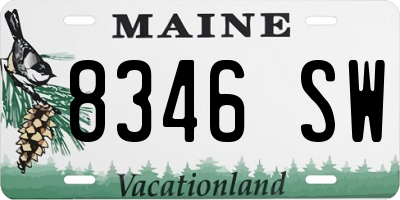 ME license plate 8346SW