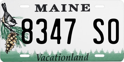 ME license plate 8347SO