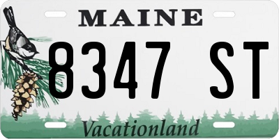 ME license plate 8347ST