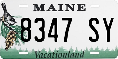 ME license plate 8347SY